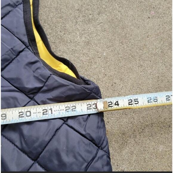 Vtg 90s Nautica Competition Spell Out Reversible Full Zip Vest Navy Yellow XL - Picture 3 of 4